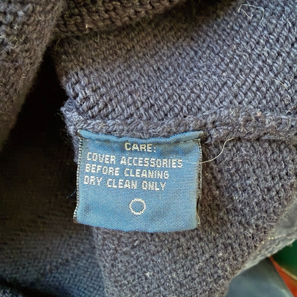Ralph Lauren Blue Label Navy Shawl Collar Cotton Cardigan Women’s Large - Picture 7 of 7